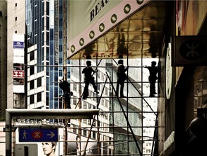 Construction Workers in Russell Street