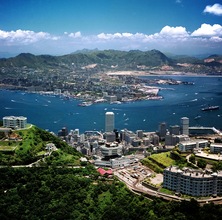 Aerial View over Central and the harbour