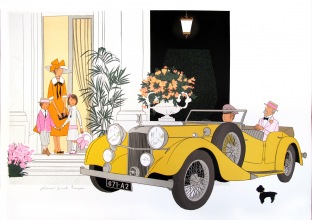 Yellow Car and Poodle