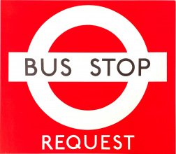 Original Red London Bus Stop Sign